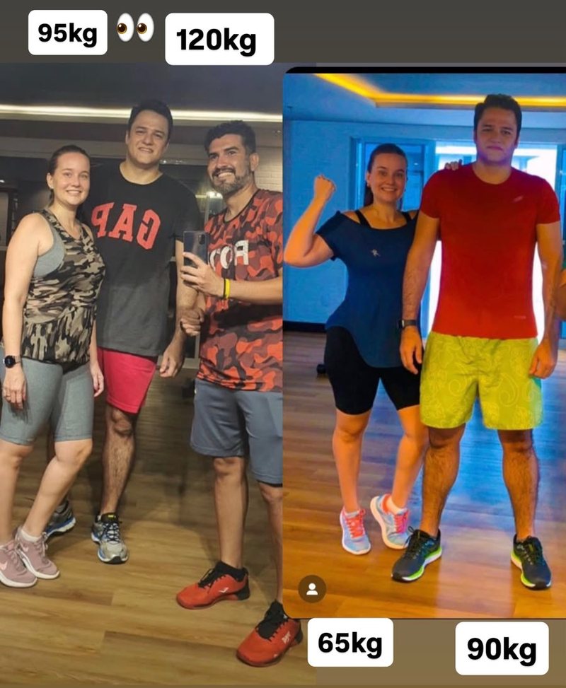 Bárbara e Eduardo, antes e depois, com o Roosevelt